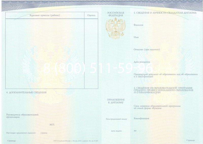 Купить Диплом колледжа (Спецбланк) 2014-2024 года в Копейске Купить Диплом колледжа (Спецбланк) 2014-2024 года в Копейске